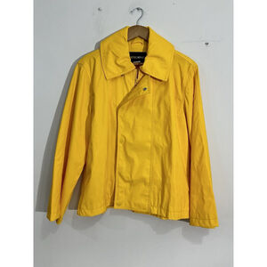 Womans Metro Style Yellow Cropped Zip Up Windbreaker Small
